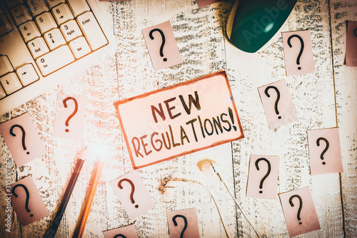 Canvas Print Handwriting text writing New Regulations