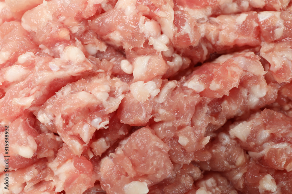 Tasty minced meat texture background, close up Tasty minced meat texture background, close up