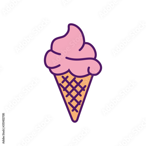 Ice cream design, Sweet dessert food flavor scoop summer dairy and tasty Vector illustration