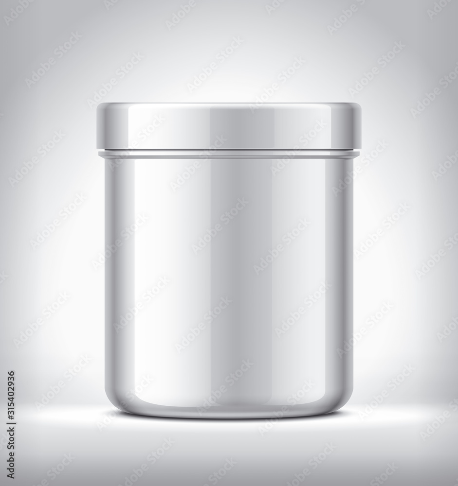 Plastic Jar on background. Glossy surface version. Plastic Jar on background. Glossy surface version.