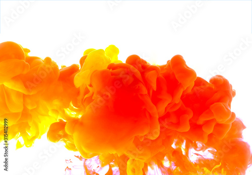 Color paint drops in water , abstract color mix , drop of Ink color mix paint falling on water Colorful ink in water,