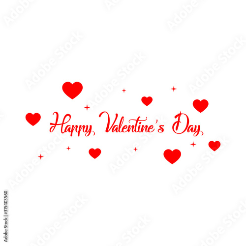Happy valentines day lettering. Vector illustration for banner, t-shirt graphics, fashion prints, slogan tees, stickers, cards, poster, emblem and other creative uses