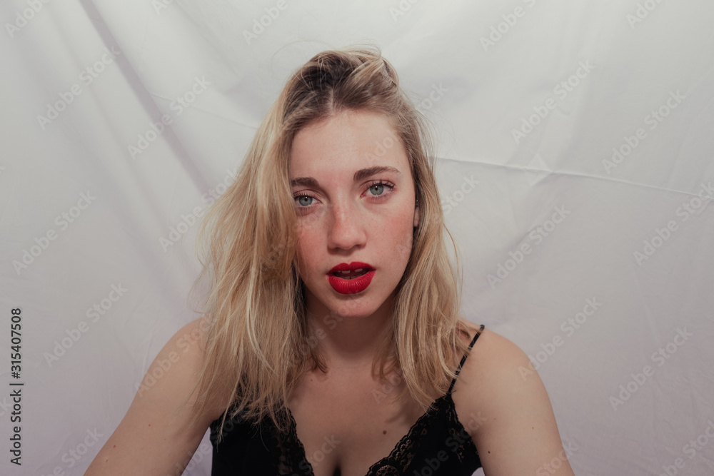 Stylish young blonde in trendy wear Stylish young blonde in trendy wear