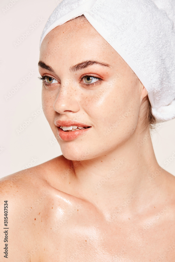 Attractive female with radiant body after cosmetic procedure