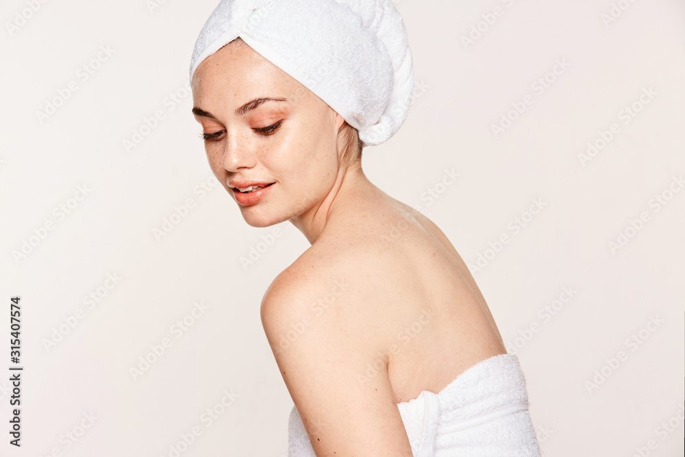Attractive female with radiant body after cosmetic procedure Attractive female with radiant body after cosmetic procedure