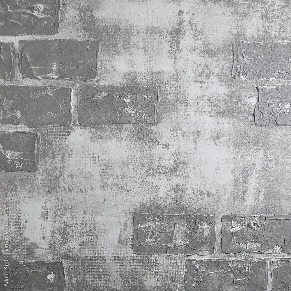 Gray concrete background. Imitation of an old brick wall