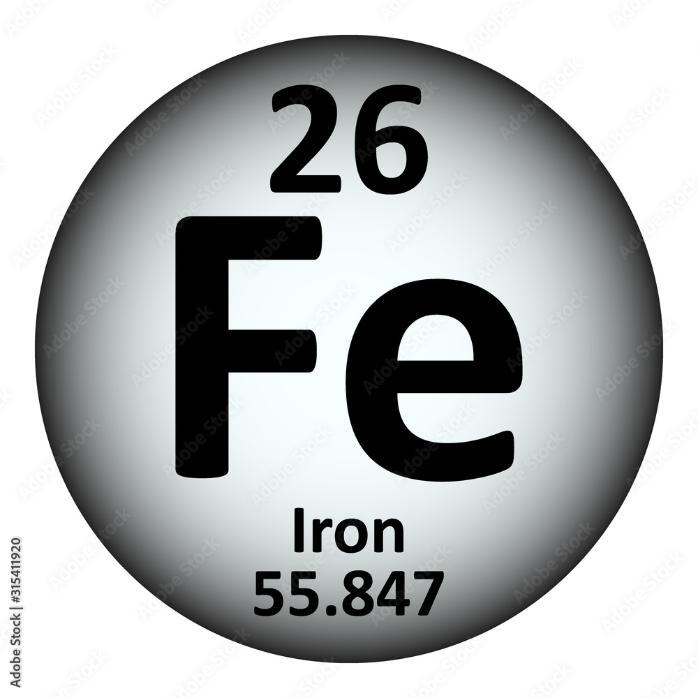 Periodic table element iron icon. Periodic table element iron icon.