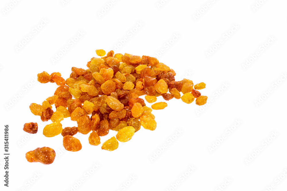 Dried raisins on white background. Tasty and healthy berry. Dried raisins on white background. Tasty and healthy berry.