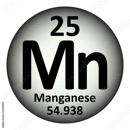 Periodic table element manganese icon.