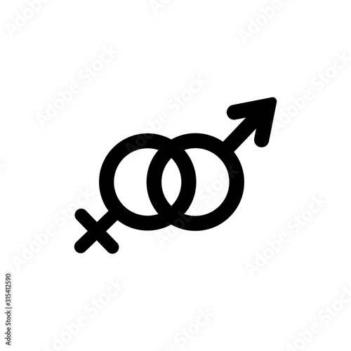 Male and female flat vector icons isolated on a white background.