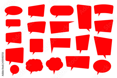 Set of speech bubbles. Blank empty vector white speech bubbles. Cartoon balloon word design.