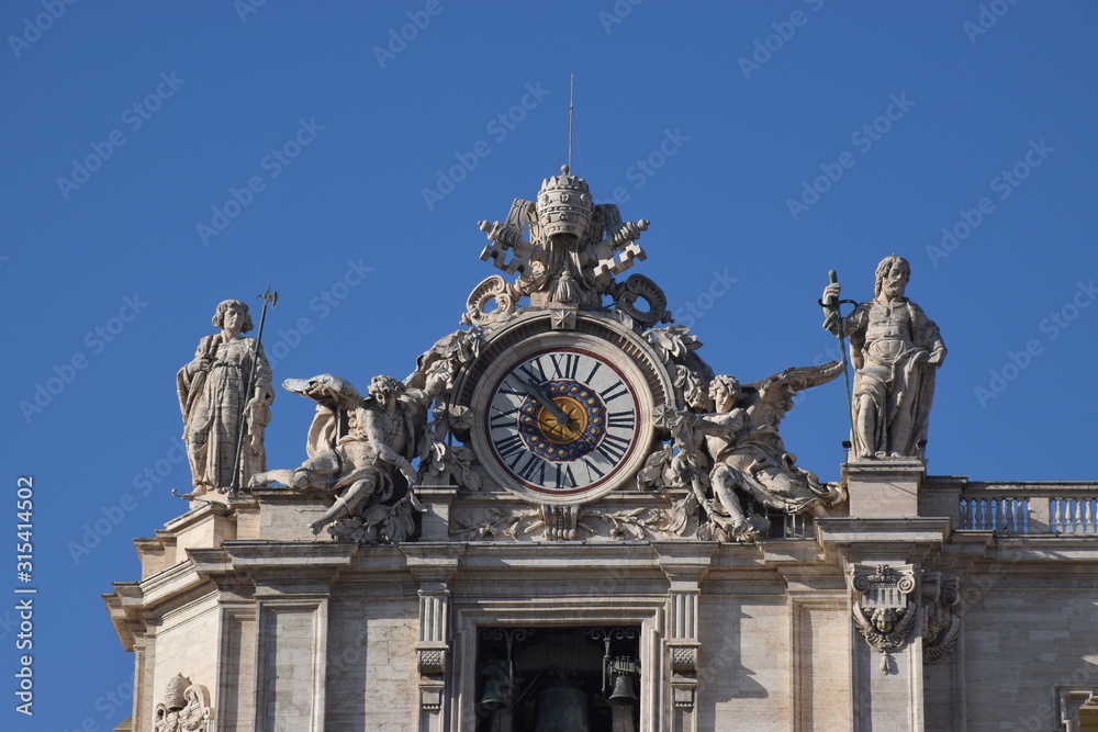 clock of the Church of San Pietro in the Vatican City
