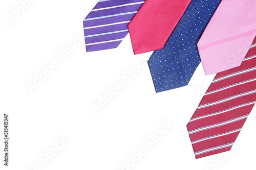 Tableau sur toile Colorful neckties on white background