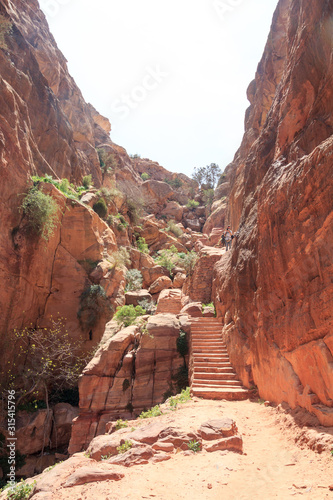 High place of sacrifice trail in ancient city of Petra in Jordan