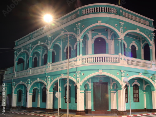 Sino Portuguese Colourful and decorative house in Old Phuket Town Phuket thailand 