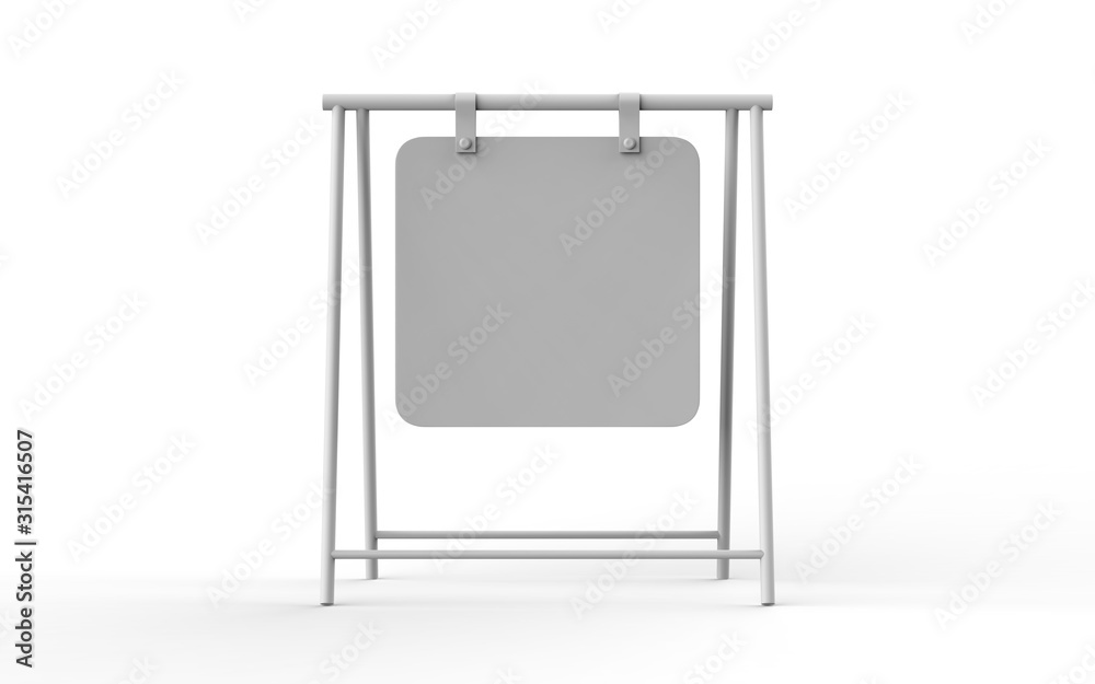 Merchant Sign Mock up, Half Side View. 3d illustration Merchant Sign Mock up, Half Side View. 3d illustration