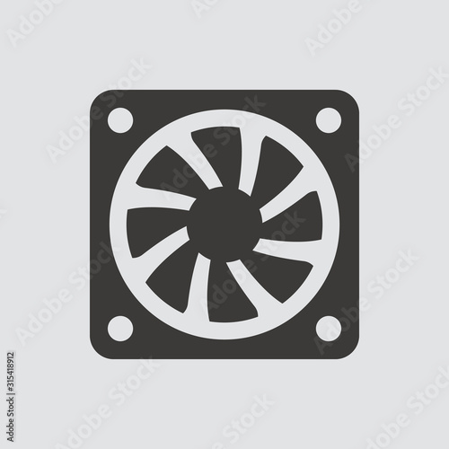 Exhaust fan icon isolated of flat style. Vector illustration.