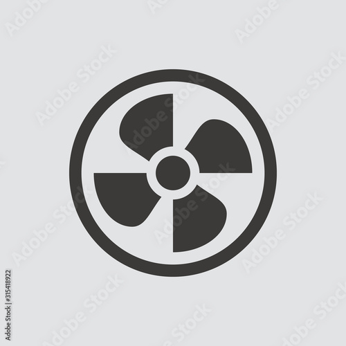 Exhaust fan icon isolated of flat style. Vector illustration.