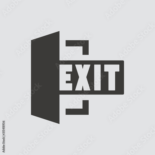exit icon isolated of flat style. Vector illustration.
