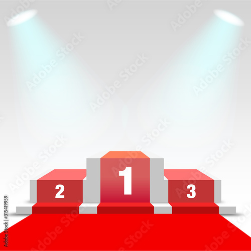 Realistic Podium Vector Illustration.Pedestal