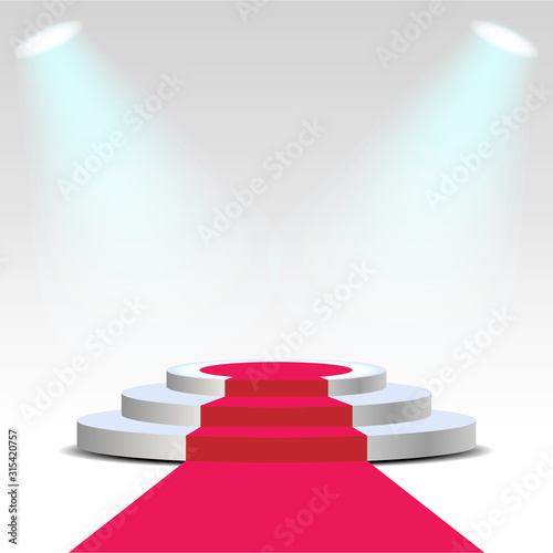 Realistic Podium Vector Illustration.Pedestal