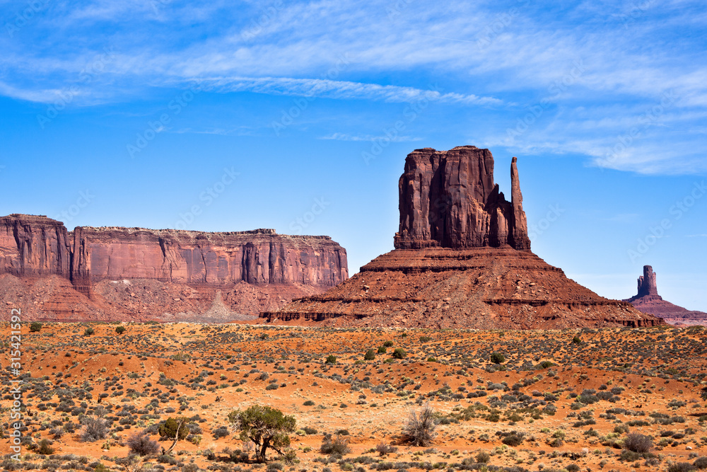 USA, Arizona, Mittens butte in Monument Valley USA, Arizona, Mittens butte in Monument Valley