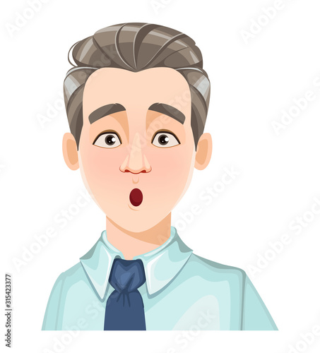 Face expression of handsome business man