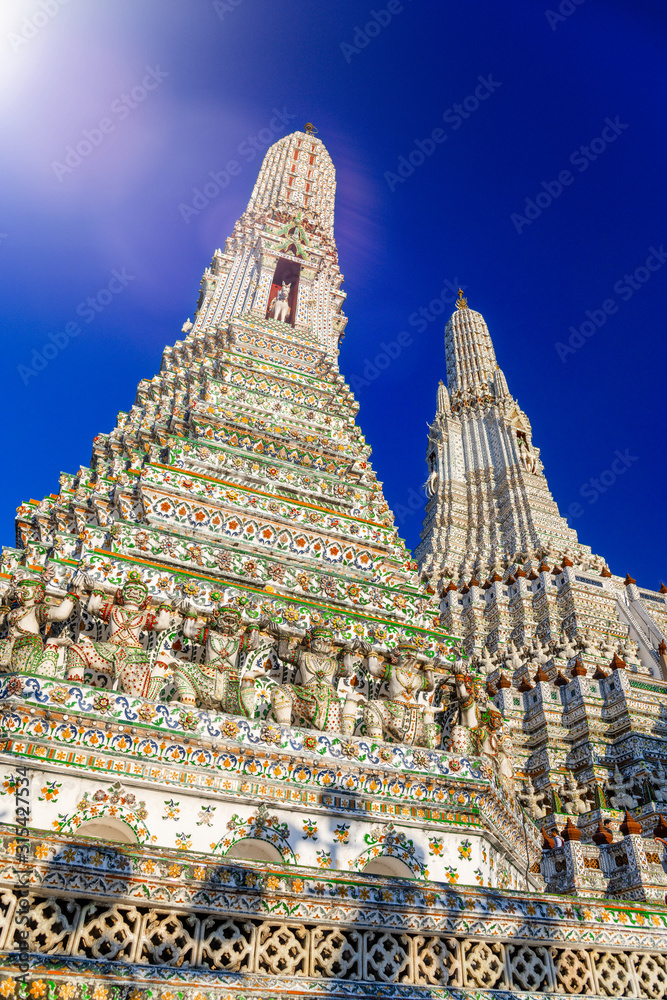 Wat Arun with blue sky on background, Bangkok