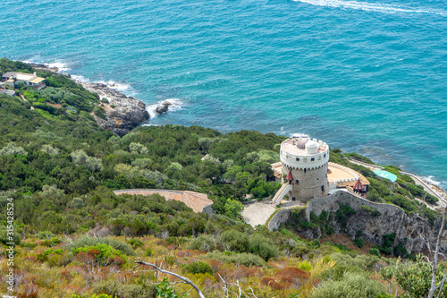Italy, Lazio, Monte Circeo , San Felice al Circeo , Tower Faro and Torre Cervia