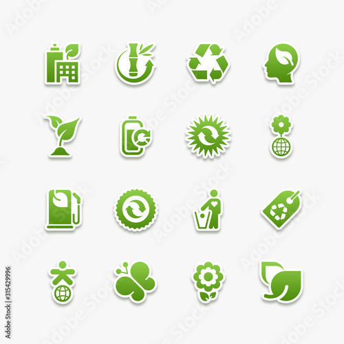 Eco friendly icons protecting nature