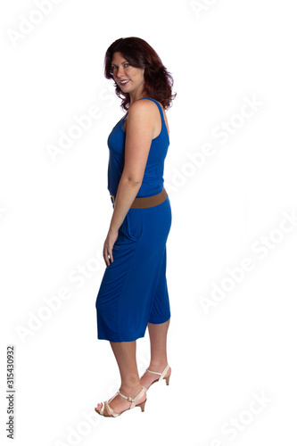 Young woman over isolated white background