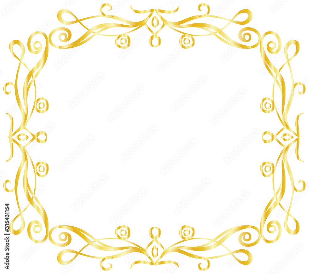 Gold Square antique pattern frame Gold Square antique pattern frame