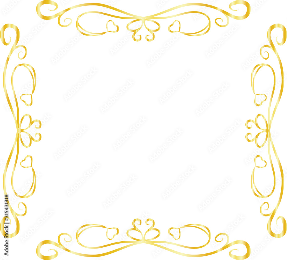 Gold Square antique pattern frame Gold Square antique pattern frame