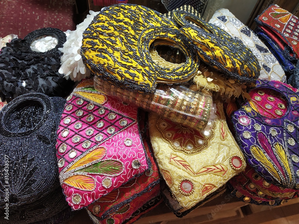 Obraz premium Handcrafted beautiful handmade ledies purses bags