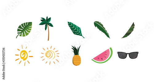Isolated summer icon set vector design