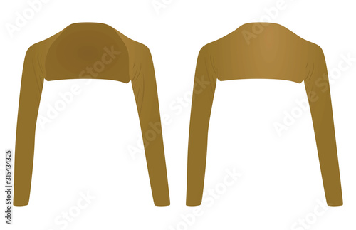 Woman brown bolero. vector illustration