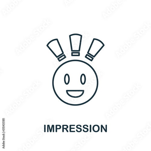 Impression icon from reputation management collection. Simple line element Impression symbol for templates, web design and infographics