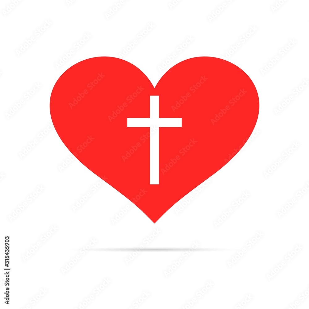 design christian cross icon symbol. Cross in the heart, vector illustration design christian cross icon symbol. Cross in the heart, vector illustration