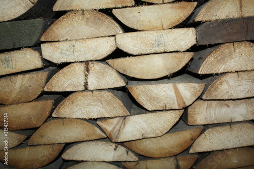 Obraz na płótnie Firewood background. Wooden organic texture. w salonie