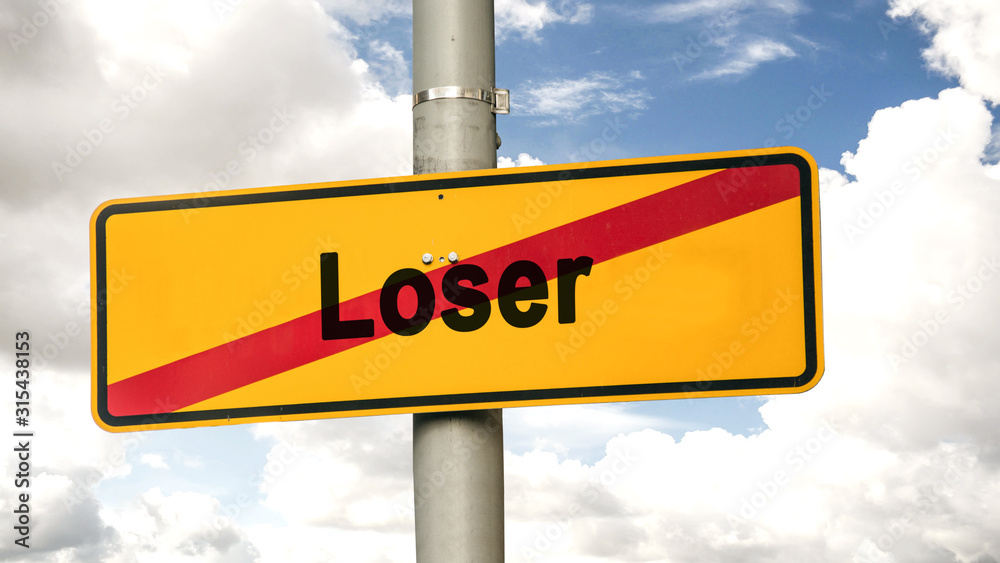 Obraz premium Street Sign to Winner versus Loser