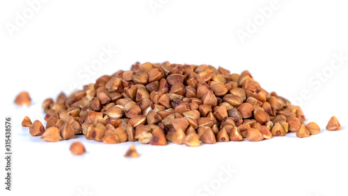 A bunch of buckwheat isolated on a white background.