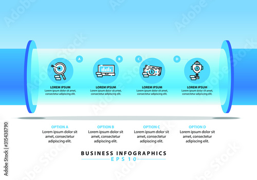 Infographic 4 sets of 1 colors. Eps10 Vector.
