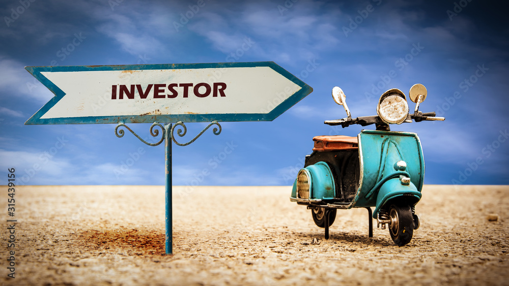 Naklejka premium Street Sign to Investor