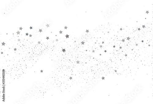 Light silver glitter confetti background. White holiday texture