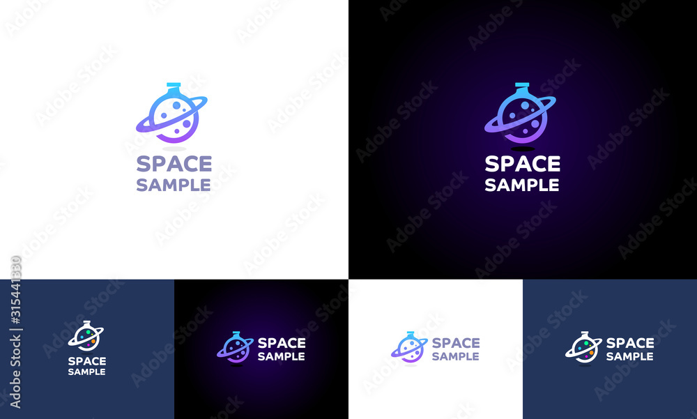 Naklejka premium Space Flask with Saturn Aura