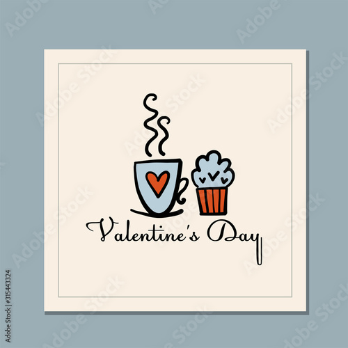 Valentine's day greeting card design. Love and Wedding Art