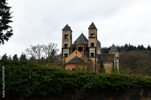 The Benedictine monastery Maria Laach on a cold winter day