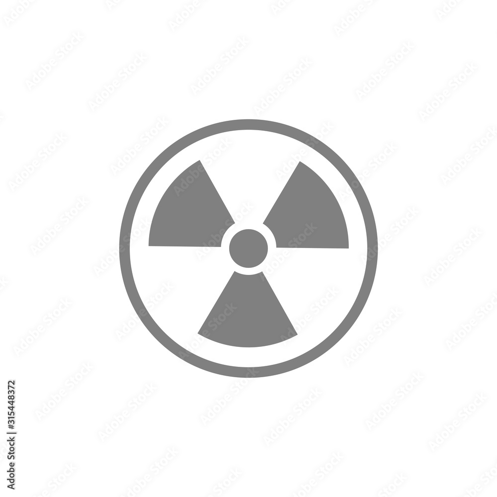 Nuclear warning flat vector icon isolated on a white background.Nuclear hazard caution sign. Nuclear warning flat vector icon isolated on a white background.Nuclear hazard caution sign.