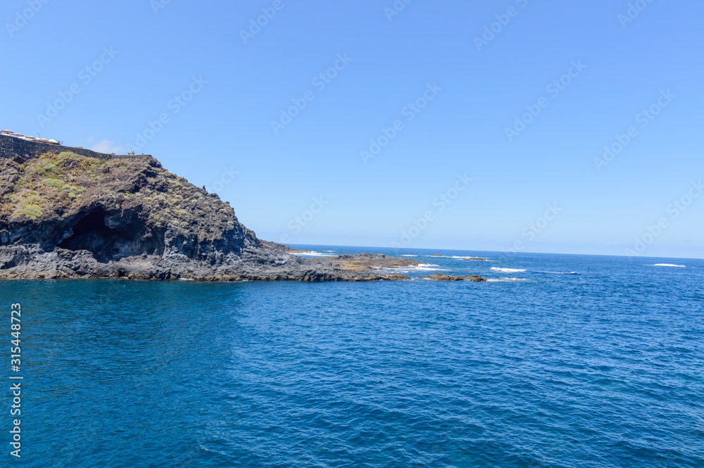 Bay Formed By Volcanic Rocks In Hell In Garachico. April 14, 2019. Garachico, Santa Cruz De Tenerife Spain Africa. Travel Tourism Street Photography.