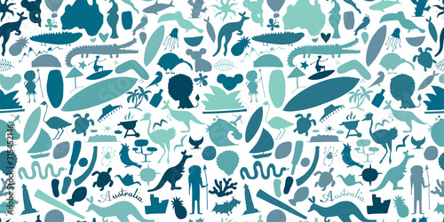 Australian life, nature and animals. Seamless pattern for your design
